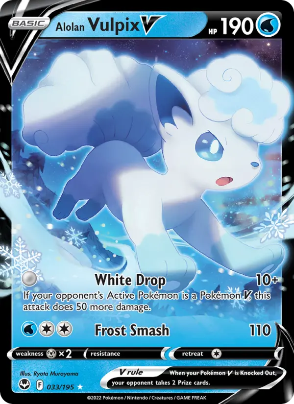 (#033/195) Alolan Vulpix V [Sword & Shield: Silver Tempest]