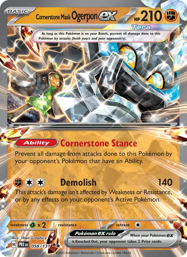 (#058/131) Cornerstone Mask Ogerpon ex [Scarlet & Violet: Prismatic Evolutions]