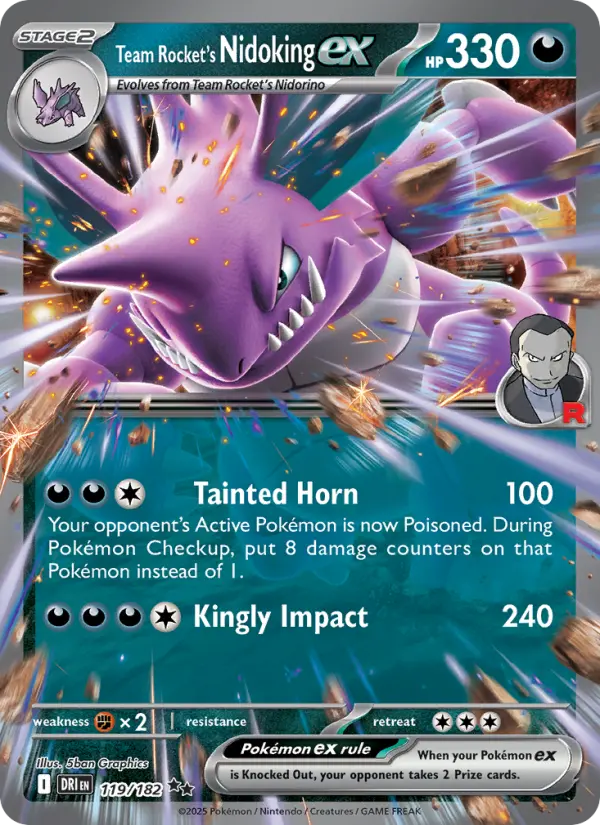 (#119/182) Team Rocket's Nidoking ex [Scarlet & Violet: Destined Rivals]