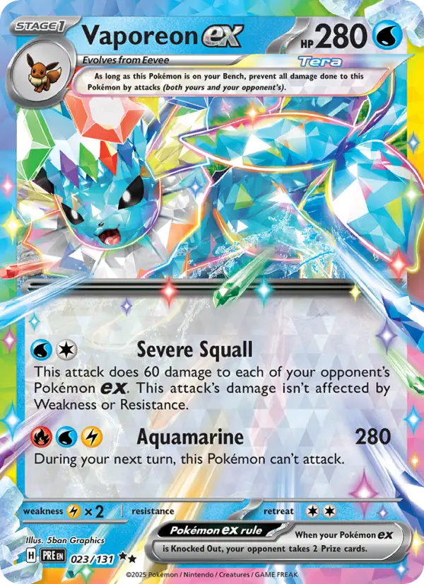 (#023/131) Vaporeon ex [Scarlet & Violet: Prismatic Evolutions]