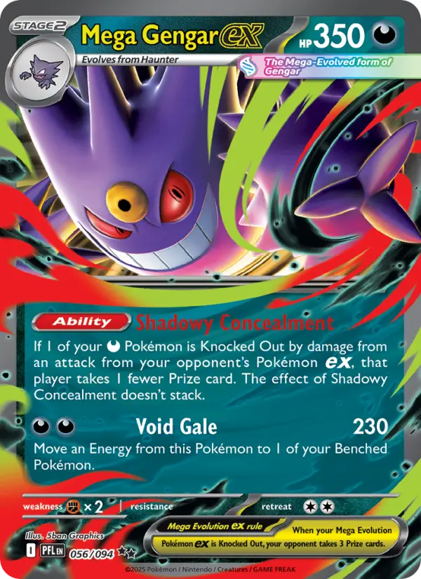 (#056/094) Mega Gengar ex [Mega Evolutions: Phantasmal Flames]