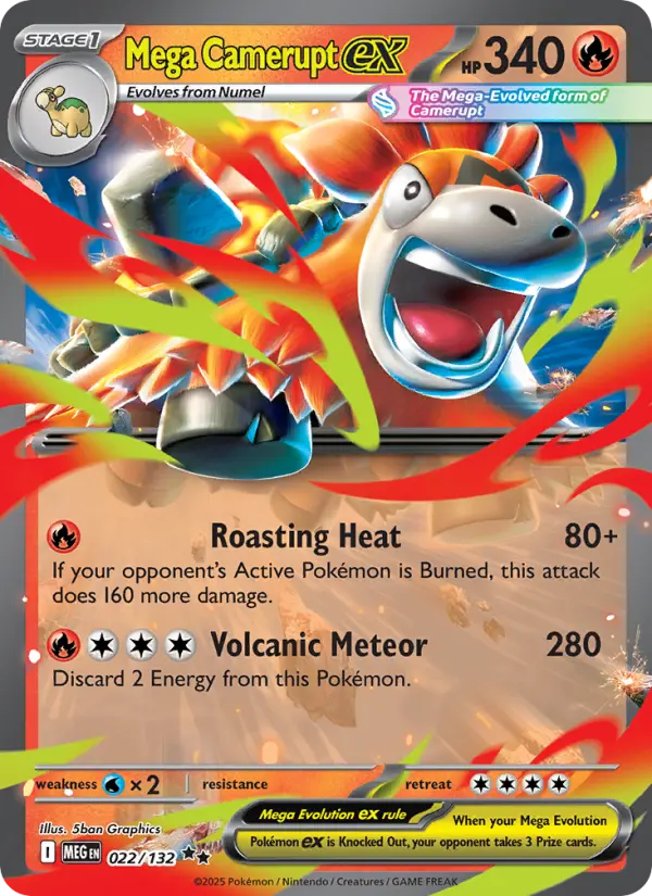 (#022/132) Mega Camerupt ex [Mega Evolutions: ME Base Set]