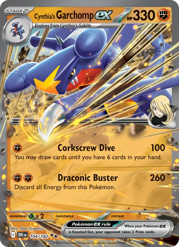 (#104/182) Cynthia's Garchomp ex [Scarlet & Violet: Destined Rivals]