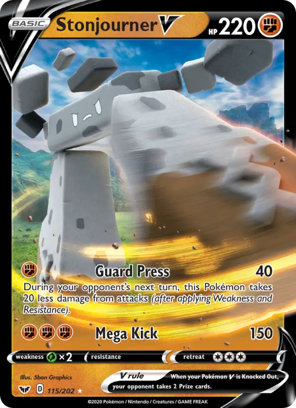 (#115/202) Stonjourner V [Sword & Shield: SW&SH Base Set]