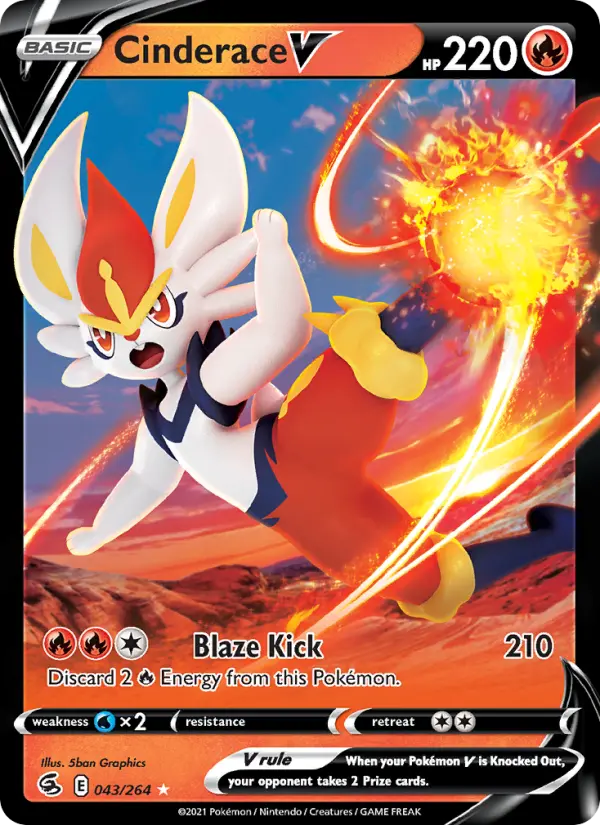 (#043/264) Cinderace V [Sword & Shield: Fusion Strike]