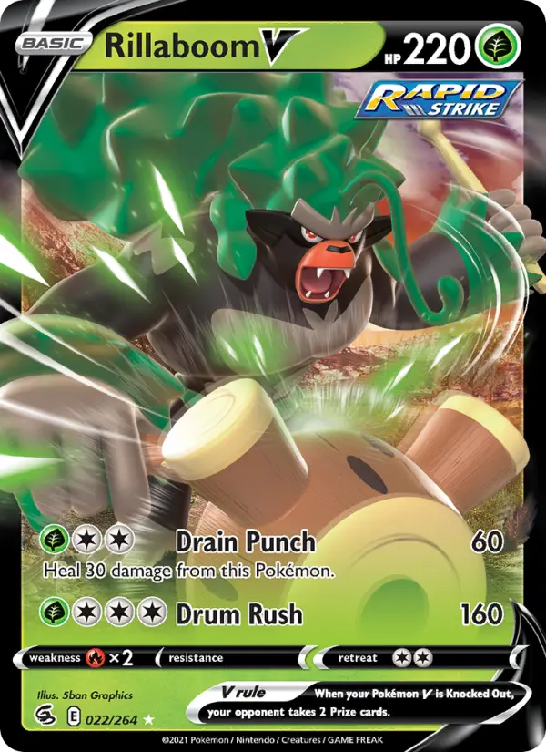 (#022/264) Rillaboom V [Sword & Shield: Fusion Strike]