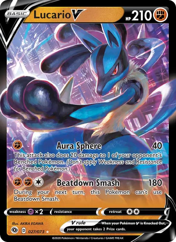 (#027/073) Lucario V [Sword & Shield: Champion's Path]
