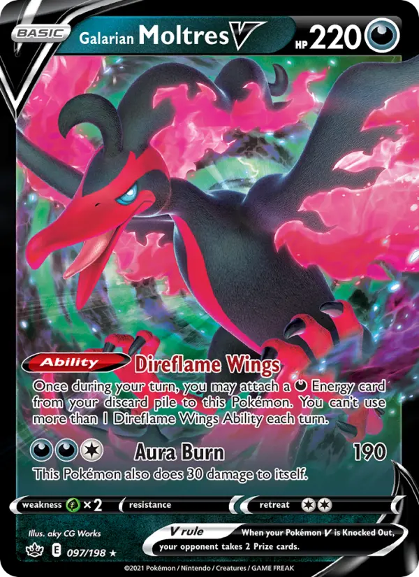 (#097/198) Galarian Moltres V [Sword & Shield: Chilling Reign]