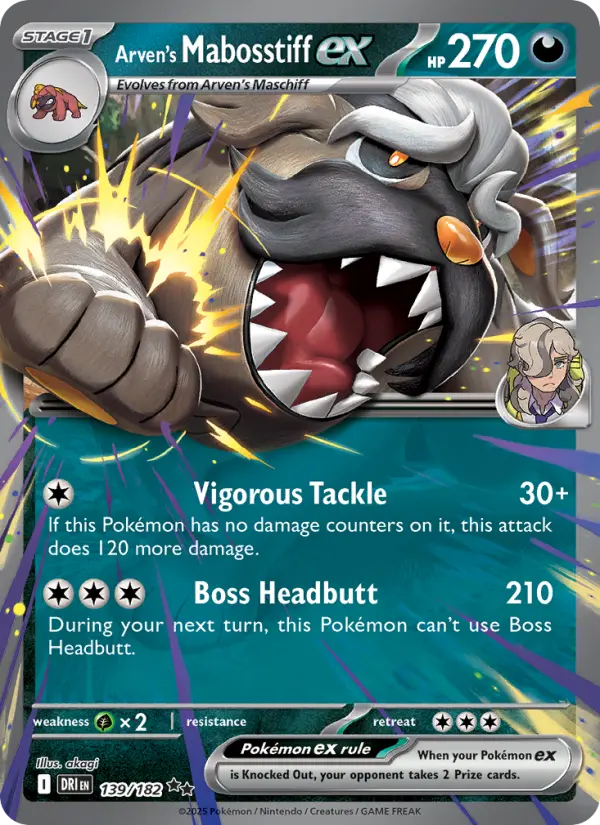 (#139/182) Arven's Mabosstiff ex [Scarlet & Violet: Destined Rivals]