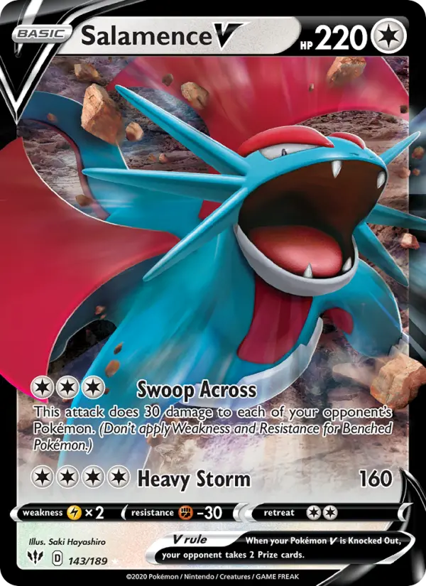 (#143/189) Salamence V [Sword & Shield: Darkness Ablaze]