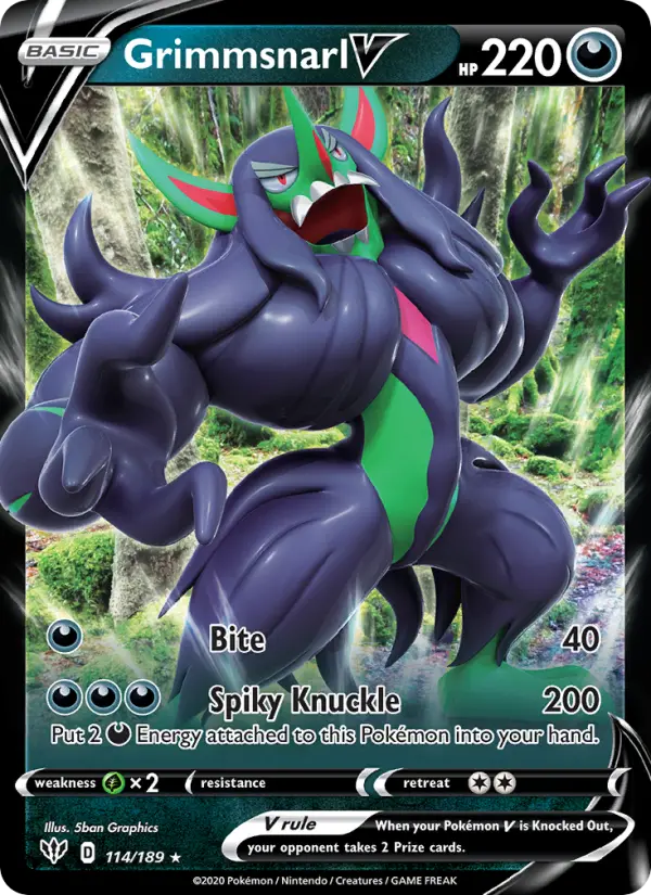 (#114/189) Grimmsnarl V [Sword & Shield: Darkness Ablaze]