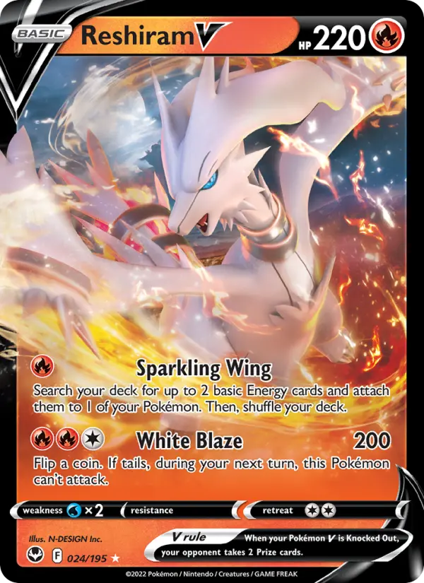 (#024/195) Reshiram V [Sword & Shield: Silver Tempest]