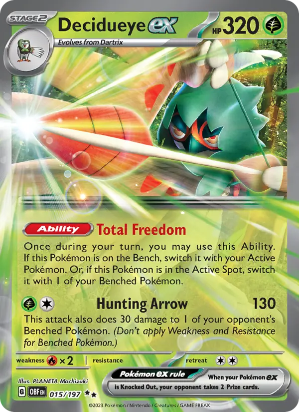 (#015/197) Decidueye ex [Scarlet & Violet: Obsidian Flames]