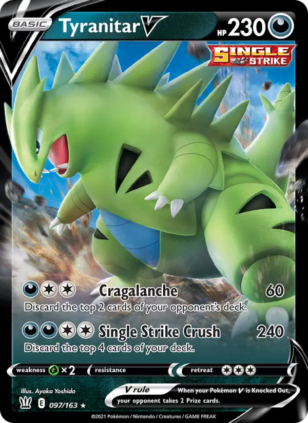 (#097/163) Tyranitar V [Sword & Shield: Battle Styles]