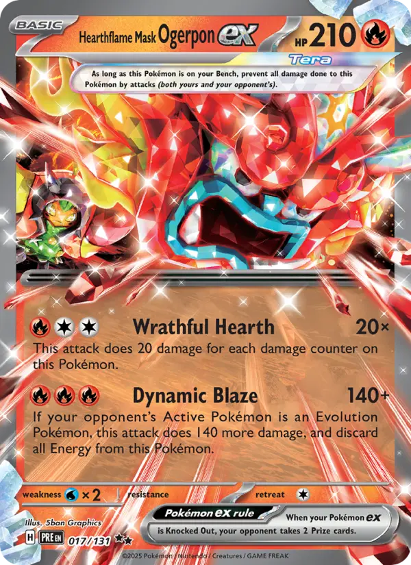 (#017/131) Hearthflame Mask Ogerpon ex [Scarlet & Violet: Prismatic Evolutions]
