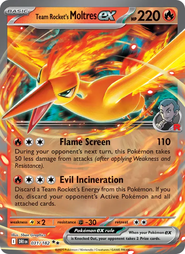 (#031/182) Team Rocket's Moltres ex [Scarlet & Violet: Destined Rivals]