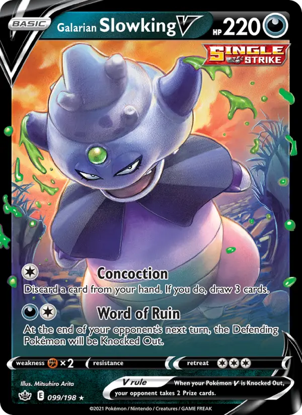 (#099/198) Galarian Slowking V [Sword & Shield: Chilling Reign]