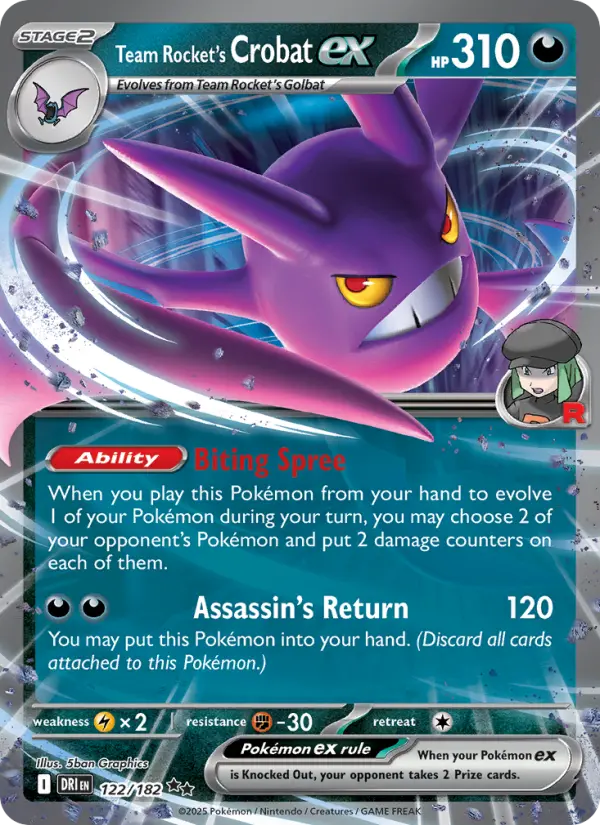 (#122/182) Team Rocket's Crobat ex [Scarlet & Violet: Destined Rivals]