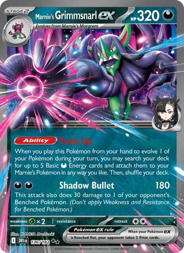 (#136/182) Marnie's Grimmsnarl ex [Scarlet & Violet: Destined Rivals]