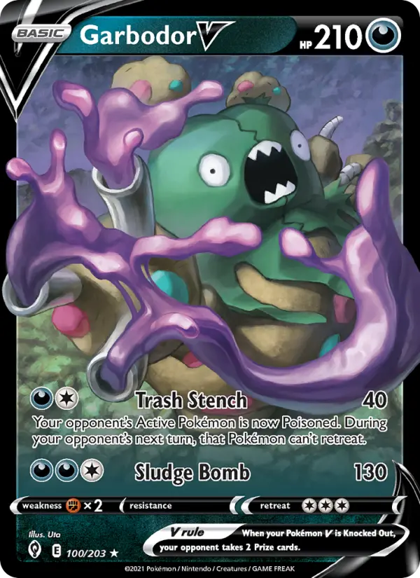 (#100/203) Garbodor V [Sword & Shield: Evolving Skies]