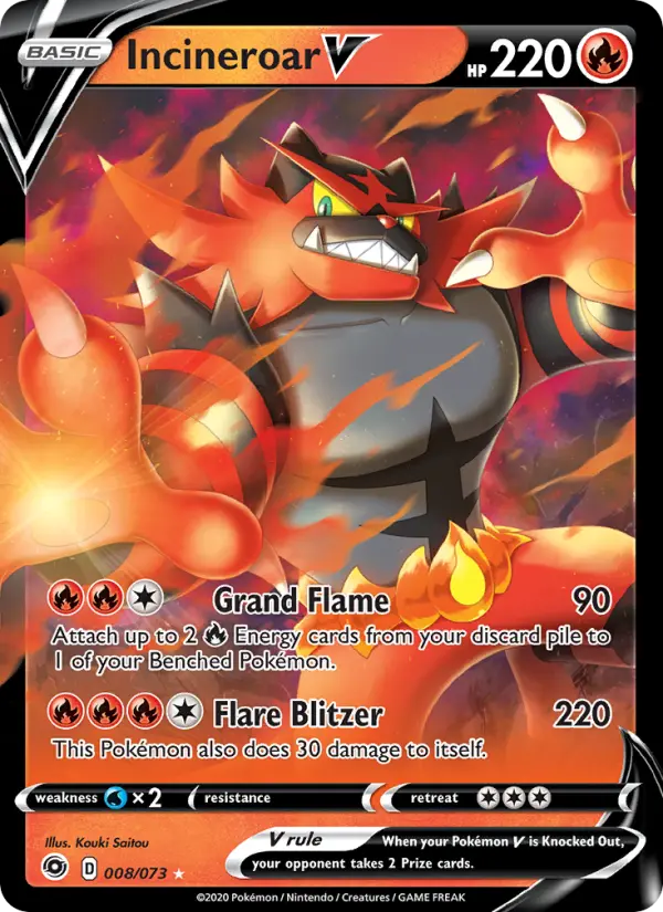 (#008/073) Incineroar V [Sword & Shield: Champion's Path]