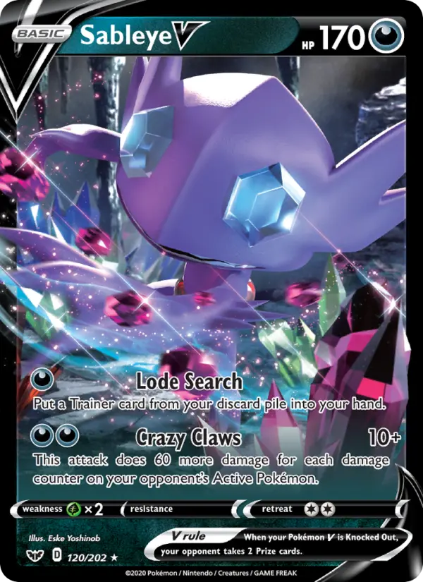 (#120/202) Sableye V [Sword & Shield: SW&SH Base Set]