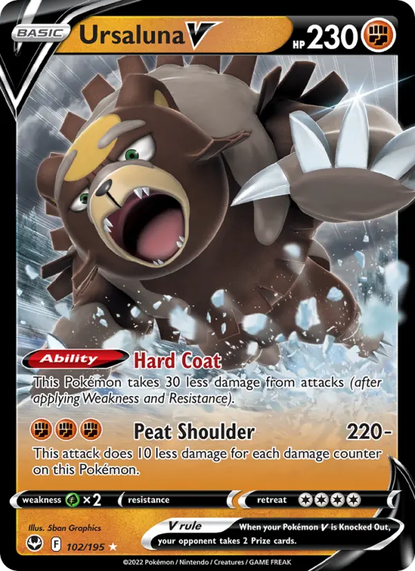 (#102/195) Ursaluna V [Sword & Shield: Silver Tempest]