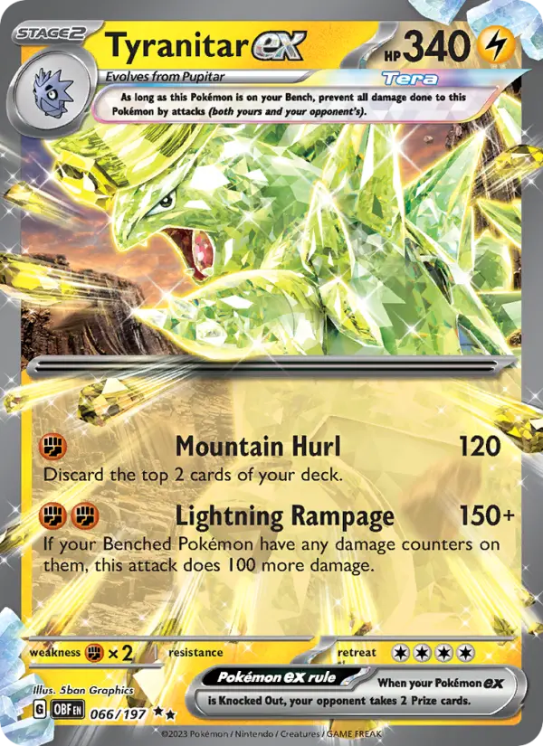 (#066/197) Tyranitar ex [Scarlet & Violet: Obsidian Flames]