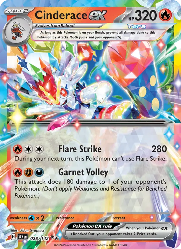(#028/142) Cinderace ex [Scarlet & Violet: Stellar Crown]