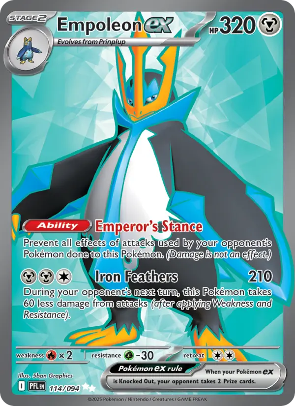 (#114/094) Empoleon ex [Mega Evolutions: Phantasmal Flames]