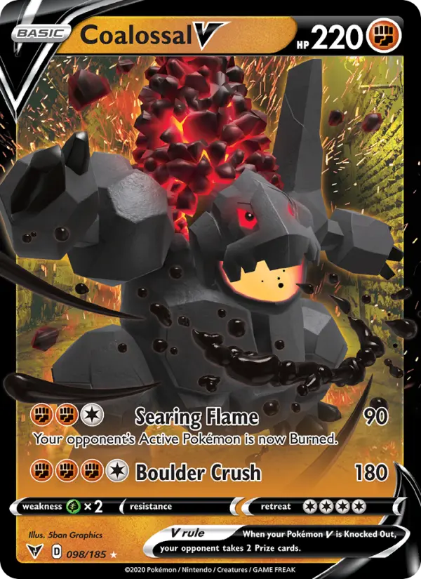(#098/185) Coalossal V [Sword & Shield: Vivid Voltage]