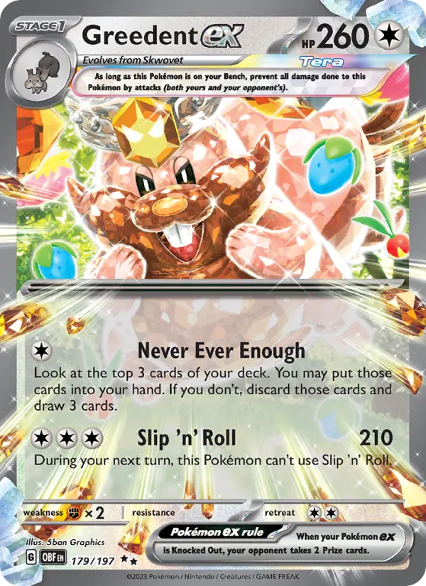 (#179/197) Greedent ex [Scarlet & Violet: Obsidian Flames]