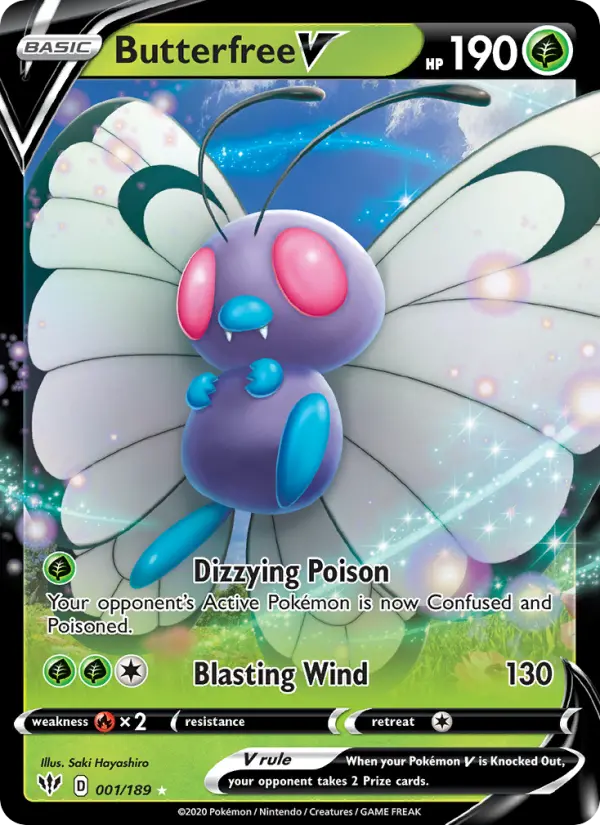 (#001/189) Butterfree V [Sword & Shield: Darkness Ablaze]