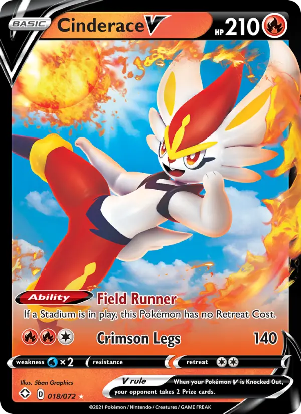 (#018/072) Cinderace V [Sword & Shield: Shining Fates]